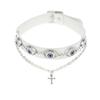 Eye of the Demon Choker Necklace Unique Horror Themed Evil Eye Choker Durable PU and Alloy Neckband for Parties