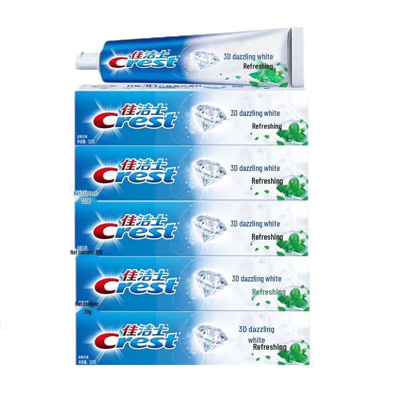 

Crest 3D Fresh Whitening Toothpaste, 5 x 120g