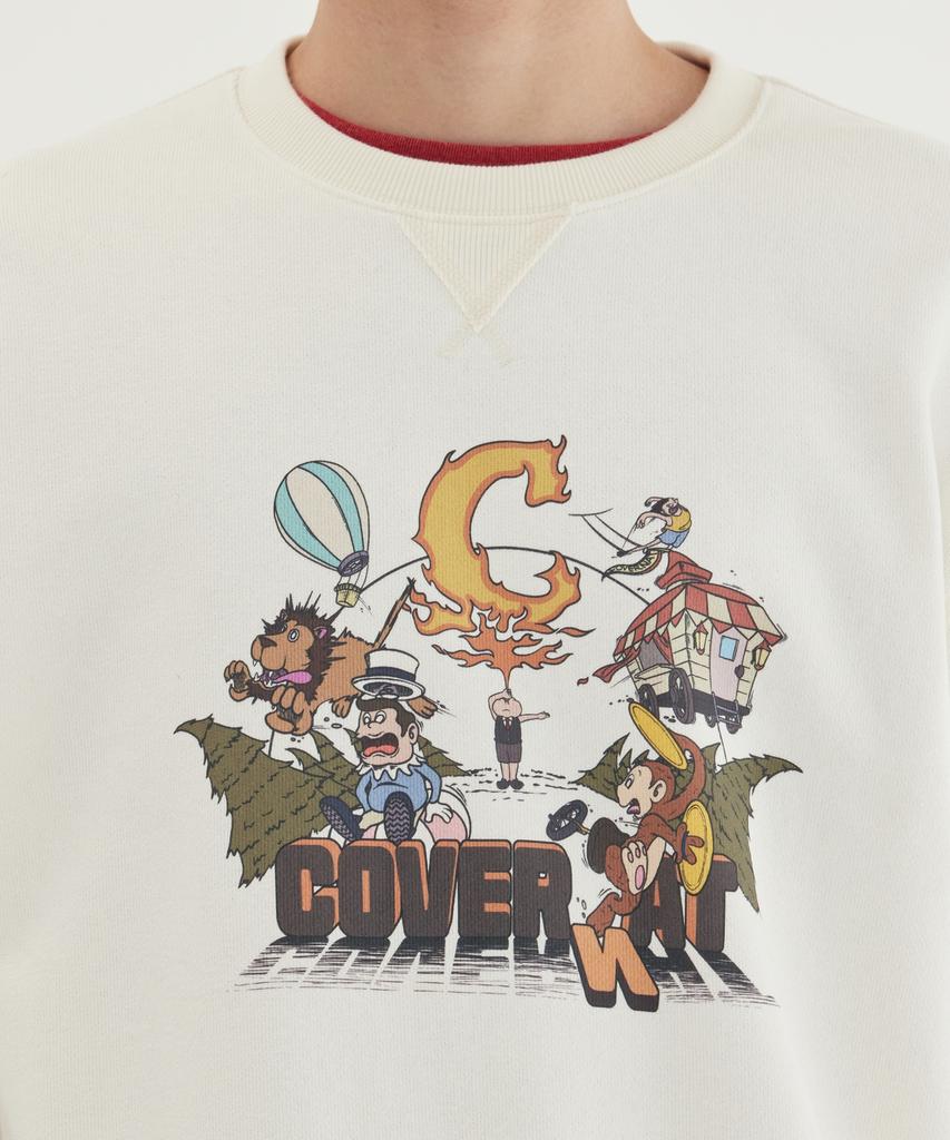 COVERNAT Circus Graphic Sweatshirt Off White