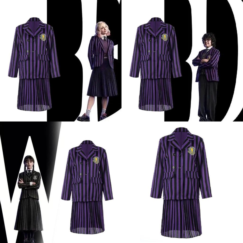 Halloween Cosplay Dress For Women Featuring Wednesday Addams Theme