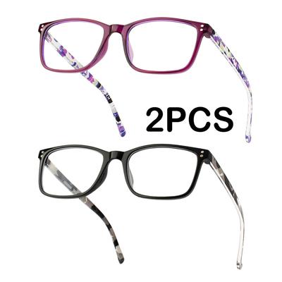 2PCS Vintage Reading Glasses Lightweight Anti Eyestrain Fashion Computer Presbyopic Glasses For Women Men