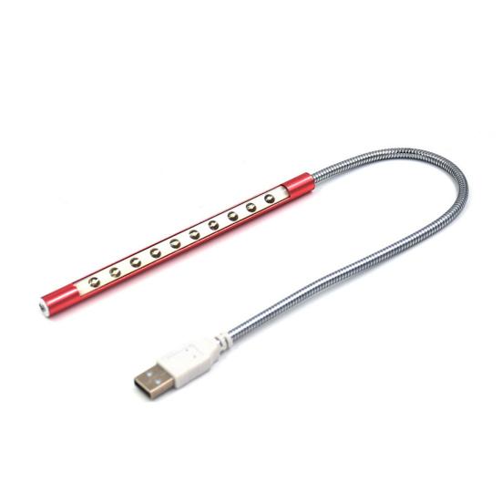 10LED Flexible USB Keyboard Light Desk Reading Night Lamp for Notebook Laptop