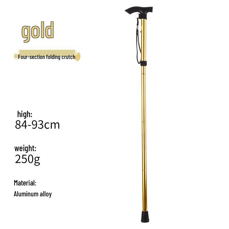 

Телескопическая складная трость для ходьбы из алюминиевого сплава: Регулируемая, противоскользящая, усиленная 5-секционная трость для пожилых людей. 840-930 mm