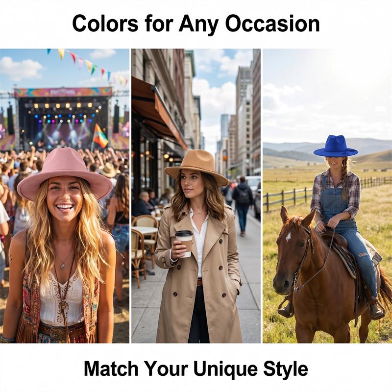 Khaki Suede Hat Wide Brim New Fedora Hat Men Women Autumn Winter Felt Hats Classic Church Fedoras Chapeau Sombrer