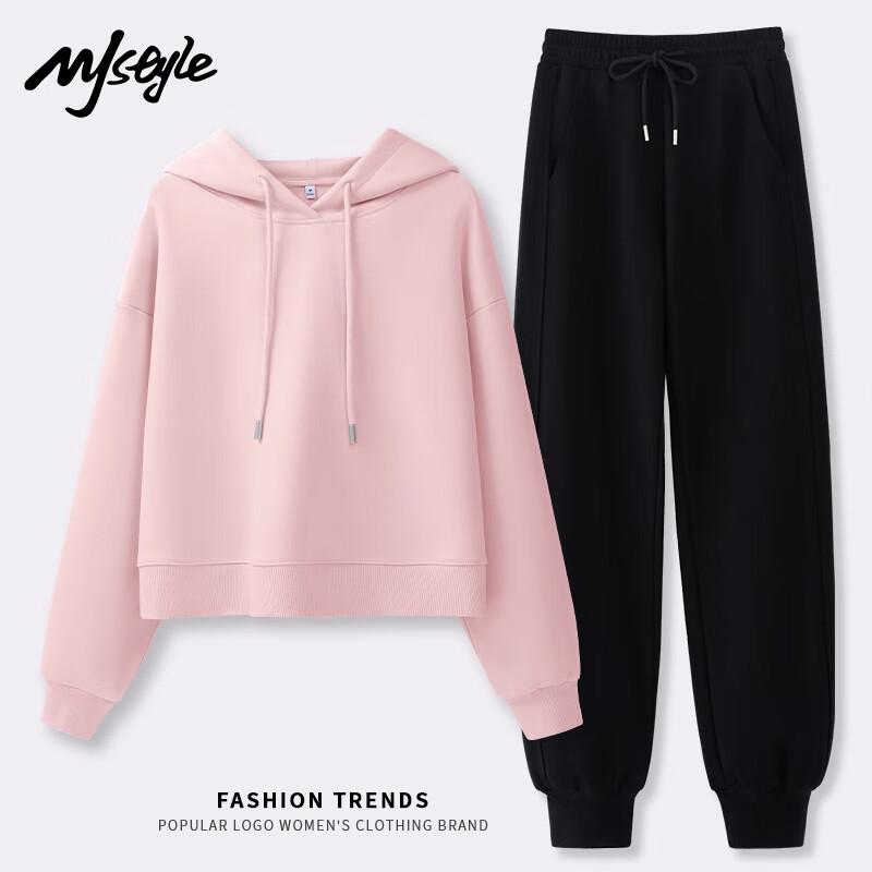 MJ STYLE Damen 2025 Herbst Kapuzenpullover & Hose Set