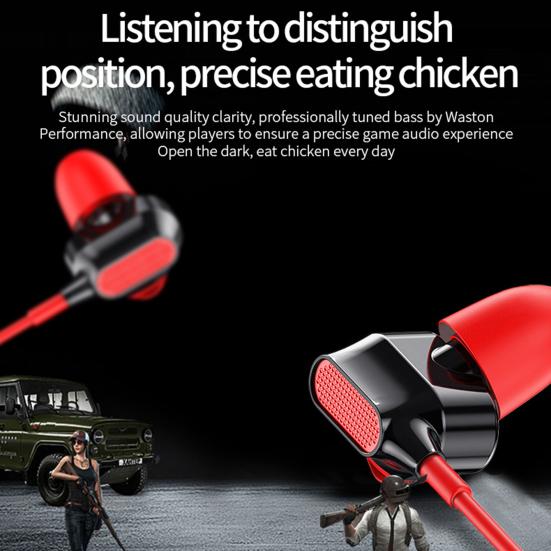 Wired Earbud Stereo Surround High Clarity Calls Playing Games Listening To Music Bass 90 Degree Bend Plug Wired Headset Men Accessories