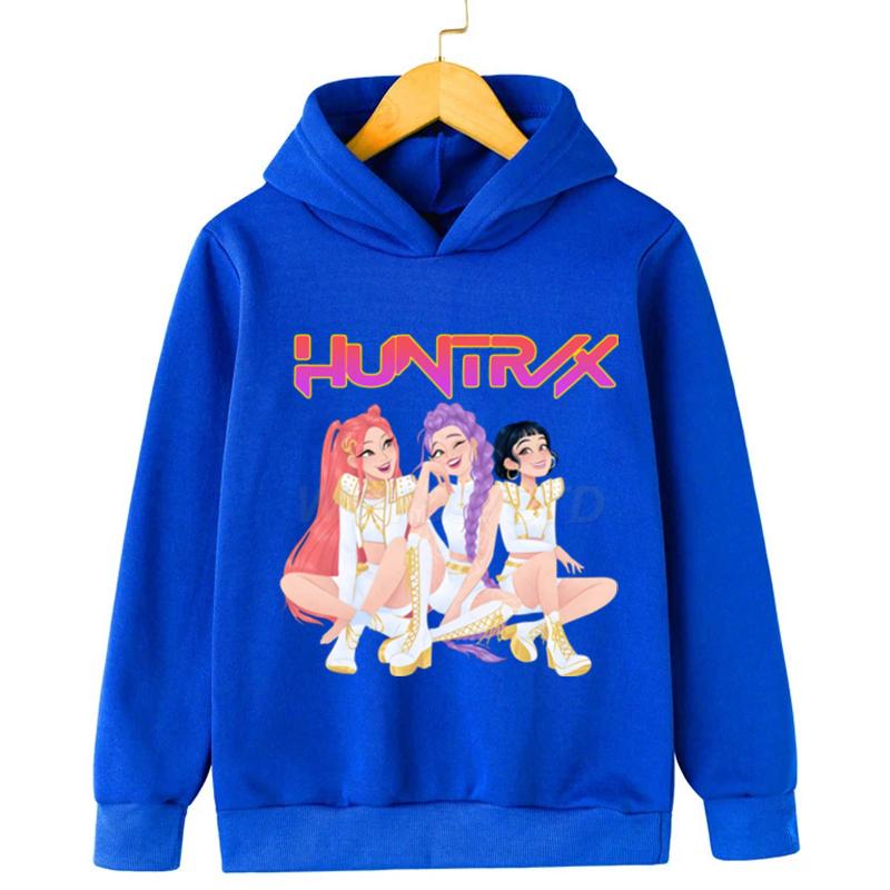 Kpop Demon Hunters Hoodies Höst Vinter Tryck Varm Bekväm Trendig Barn Huva