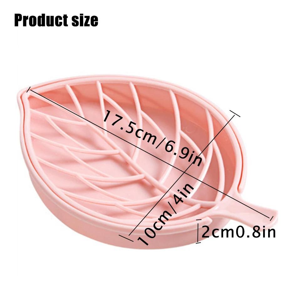 3 Colors Leaf Shape Soap Holder Non Slip Box Toilet Shower Tray Rack Toilet Laundry Soap Rack Tray for Basin