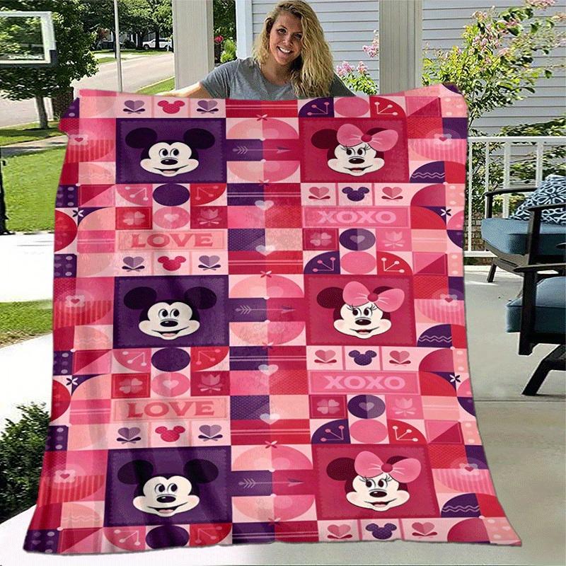 1pc Mickey Printing Blanket - Soft, All-Season Throw for Living Room, Bedroom,Personalized Gift with Adorable Cartoon Design