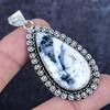 Natural Dendrite Opal Gemstone 925 Sterling Silver Jewelry Pendant 2.48" ETC-14219