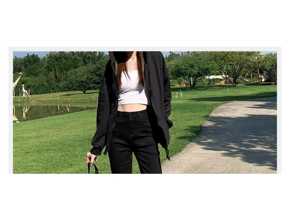 Women's High-Waisted Black Micro-Flared Jeans, 2025 Spring & Autumn Slim-Fit Petite Horseshoe Pants