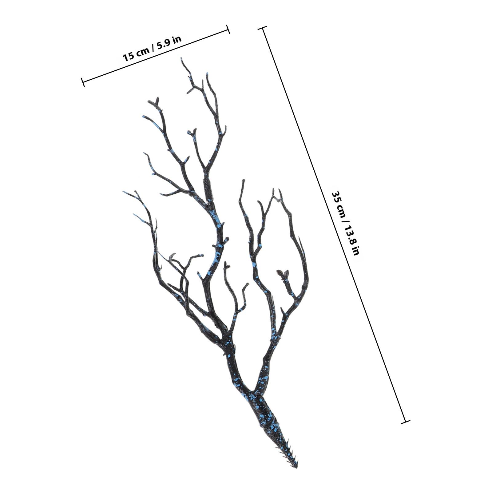 3Pcs Artificial Plastic Dried Tree Branches Blue Realistic Antlers Horns Shaped Vase Branches Wedding Celebration Festival