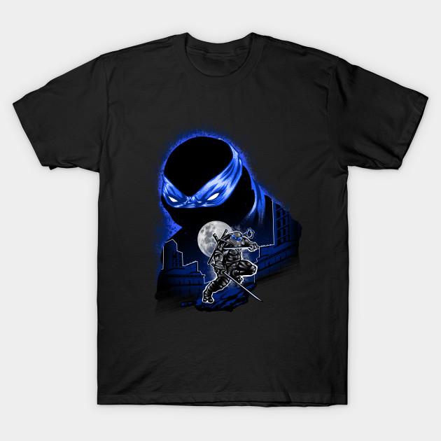 

Men Black Print T-shirt Leonardo Tmnt No-Cut Transfer Paper Print Cotton Tshirt S чёрный