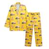 Women's 2 Piece Printed Suit Long Sleeve Button Up Top Wide Leg Pants Suit Set Pajamas Home Casual Suit