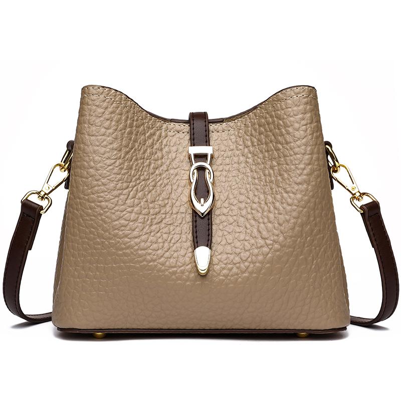 High-quality Standard Stone Genuine Leather Shoulder Crossbody Bags for Women Cowhide Female Messenger