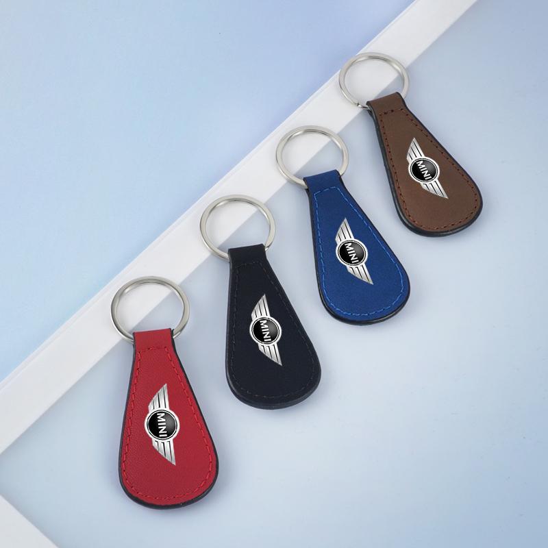 Leather Car Key Chain Rings Business Keyring For BMW Mini Cooper R50 R53 R55 R56 R60 R61 F54 F55 F56 Keychain Auto Accessories pwaxk99