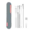 6/7 piece set of stainless steel earwax collector spiral turn ear pick ear pick to clean the ear portable ear cleaning tool