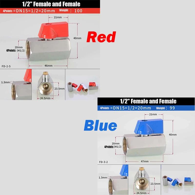 1PCS Brass Mini Ball Valve 1/8" 1/4" 3/8" 1/2" Male-Male/Female-Male/Female-Female Air Compressor Water Gas Oil Shut Off Valve
