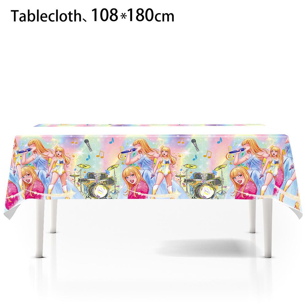 51pcs Taylor Party Tableware Include Plates, Cups, Napkins, a Tablecloth