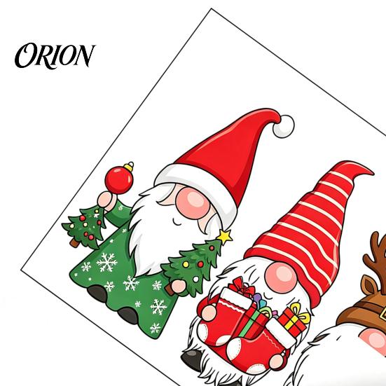 Gnome Wall Stickers Christmas Static Window Sticker, PVC Waterproof Clings, Cartoon Glass Dwarf Art Decals, Cute Faceless for Home Store Holiday Party