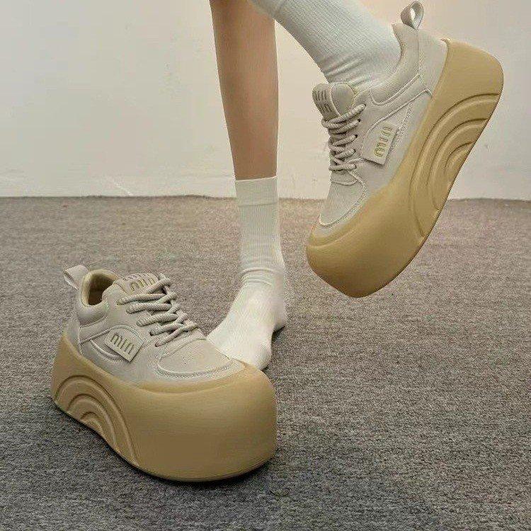 Muffin thick-soled small man ugly cute bread shoes new spring sports and leisure board shoes