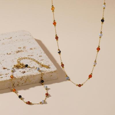 1pc Colored Zircons Classic Vintage Necklace for Women Couples  With Unique Design Sense Party Jewelry Gift Accessories Bracelets