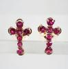 [New] 750 Ruby Cross Earrings [s1-24]