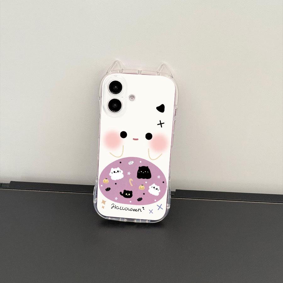 Průhledný kryt na telefon s kočičími oušky pro Apple iPhone 11-15 Pro Max