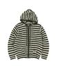 Felpa con cappuccio e zip a righe Slowacid [Kaki]
