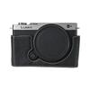 Litchi PU Leather Camera Half Case for Panasonic Lumix S9 S5 S5II G100K FZ80D Bottom Opening Cover With Shoulder Strap