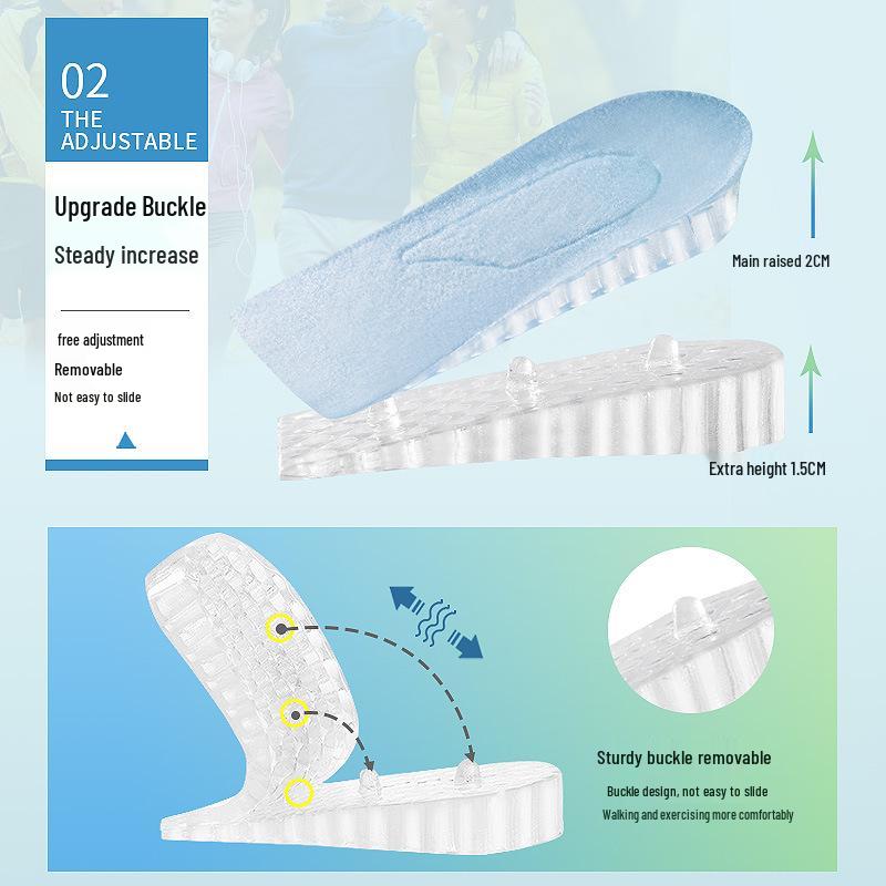 Unisex Niewidoczne Silikonowe Wkładki Zwiększające Wzrost, Zimowe Półwkładki