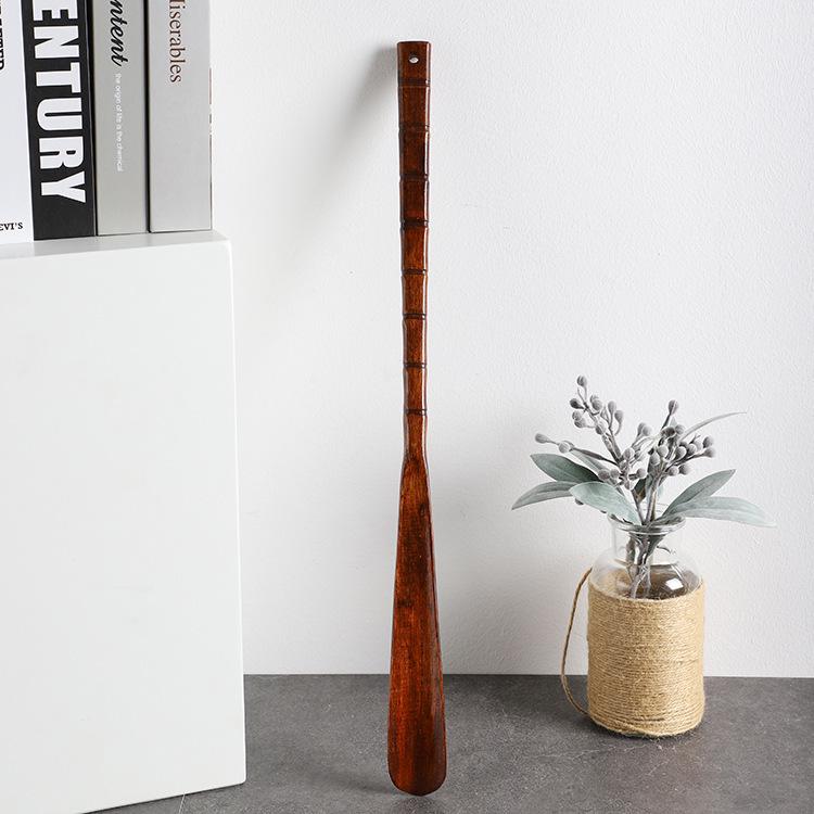 Long Handle Solid Wood Shoehorn – No Bend Shoe Lifter and Puller