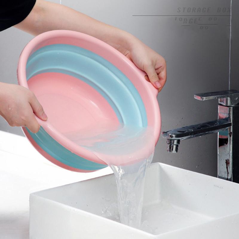 Multipurpose Washbasin Thicken PP+TPR Space Saving Collapsible Round Basin, Size XL