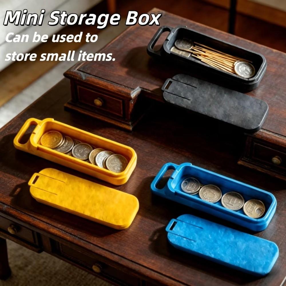 2pcs Portable Storage Case Mini Storage Box Plastic Sliding Lid Small Item Container Handle Multicolor Small Storage Box