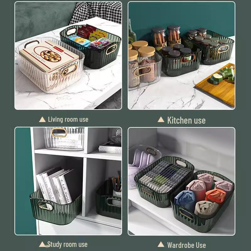Luxury Acrylic Cosmetics & Skincare Organizer: Transparent Desktop Storage Box for Snacks, Masks, and More on Your Dressing Table.