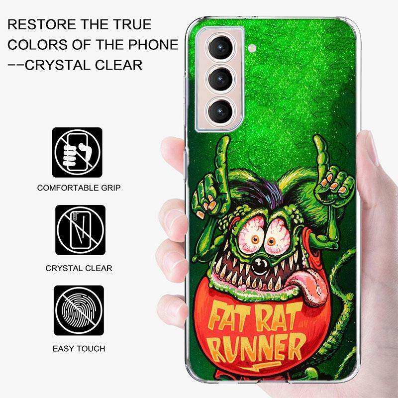 Surf Cool Rat F-Fink Phone Case For Samsung Galaxy S25 Edge S24 S23 FE S21 S20 S10 Plus S22 S26 Ultra Cover Clear Cases TPU Capa