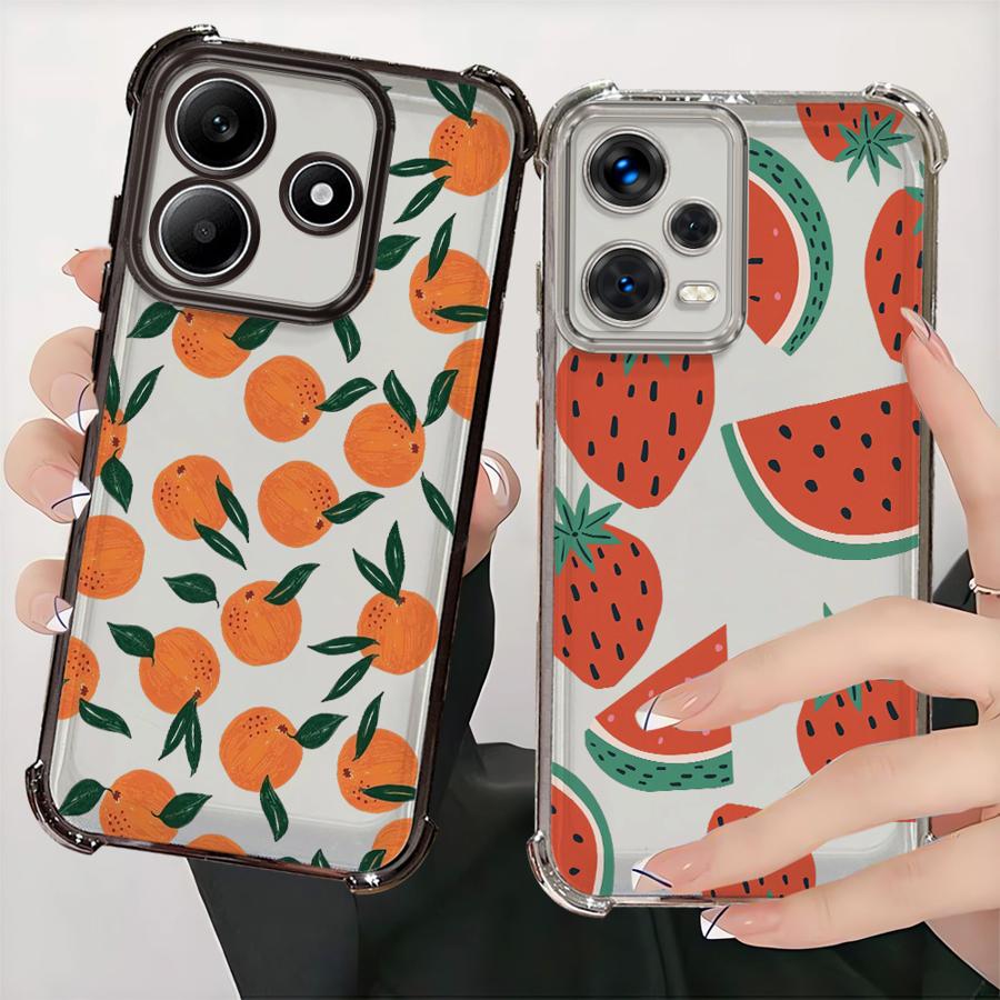 Cartoon Orange Phone Case for Xiaomi Redmi Note 9S 13 10 Lite 10s 14 10 Pro 11s 11 12 Pro 9Pro Soft Cover
