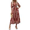 Damen Sommer Locker Halbarm V-Ausschnitt Bluse Mit Lockerer Und Enger Taille Lässiges Kleid