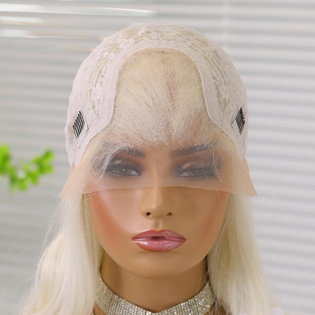 13*4 Styles Lace Front Wigs Synthetic Hair Long Water Wavy Middle Part White Hair Wig Daily Party for Women Natural Use