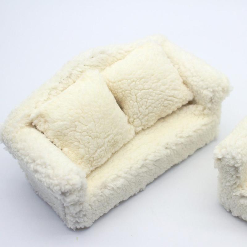 OB11 tiny house tiny Couch Soft Single Armchair With Decorative Pillow Compact Furniture Model