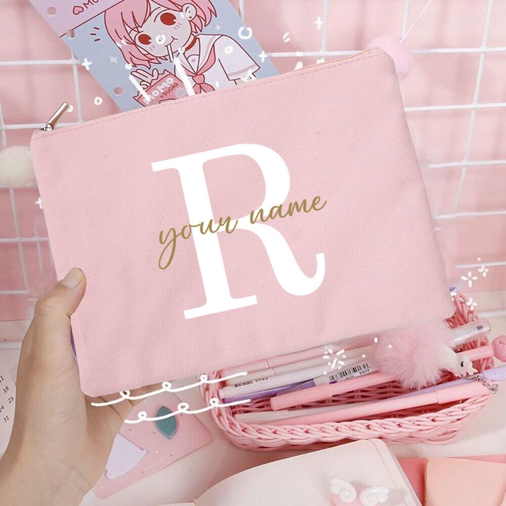 Personalized Custom Name Bridesmaid Cosmetic Bags Girls Neceser Makeup Bag Travel Toiletry Pouch Wedding Birthday Gifts for Her