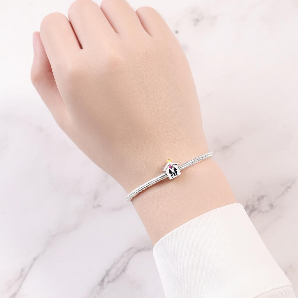 Kralen Koperen Bedels Origineel Familie Papa Mama Hart Kralen Passend voor Armband Sieraden Diy Vrouwen Fijn Cadeau Accessoire