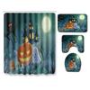 Halloween Shower Curtain Floor Mat Combination Four-Piece Set Bathroom Toilet Carpet Door Mat