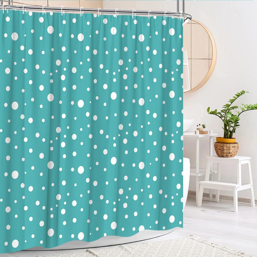 Simple Geometric Shower Curtain Modern Creative Circle Dot Colorful Nordic Bohemian Polyester Fabric Bathroom Decor Curtain Se