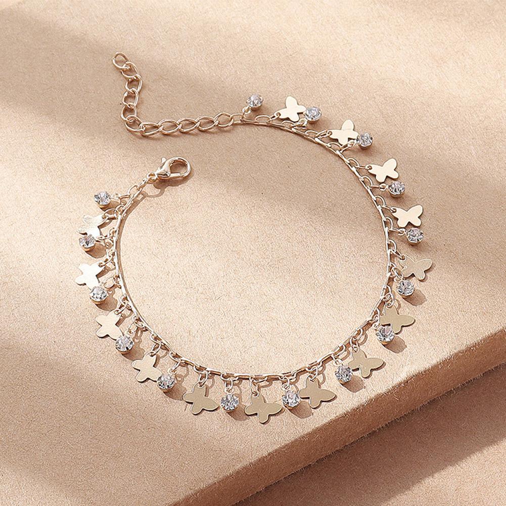 Creative Butterfly Pendant Anklets Luxury Rhinestone Anklet Jewelry Accessories For Women