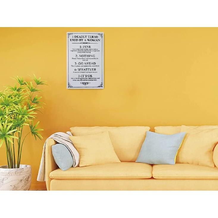 Generic Funny Novelty Metal Hanging Sign 5 Deadly Terms Used By A Woman Pub Club Cafe Bar Home Wall Art Decoration Poster Retro Home Living Room