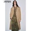 Zaprha 2025 Autumn New Fashion Temperament All-Match Suede Leather Lapel Long Sleeve Coat Outerwear 2969063