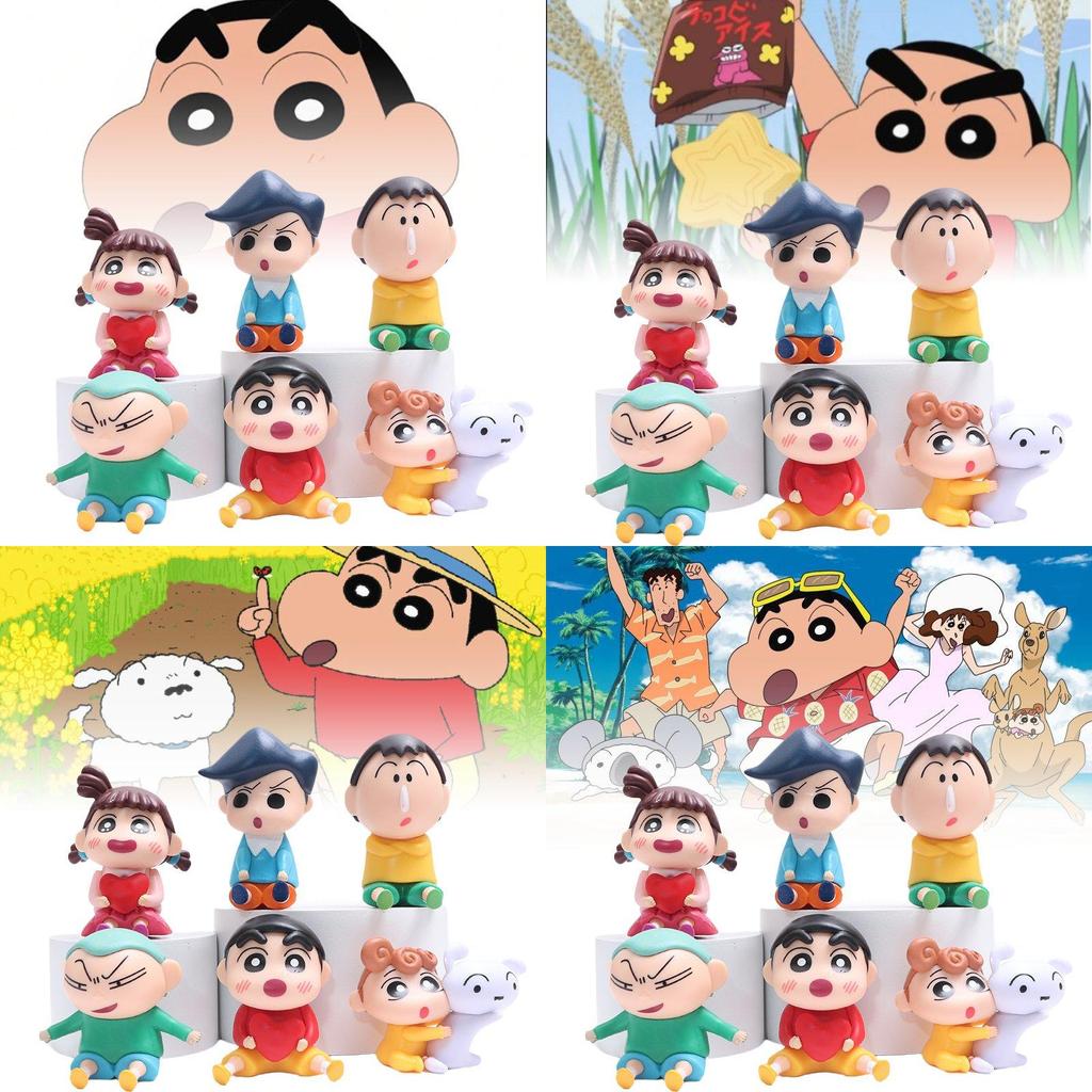Adorable Pvc Sitting Crayon Shinchan Figure Collection With 6 Unique Designs