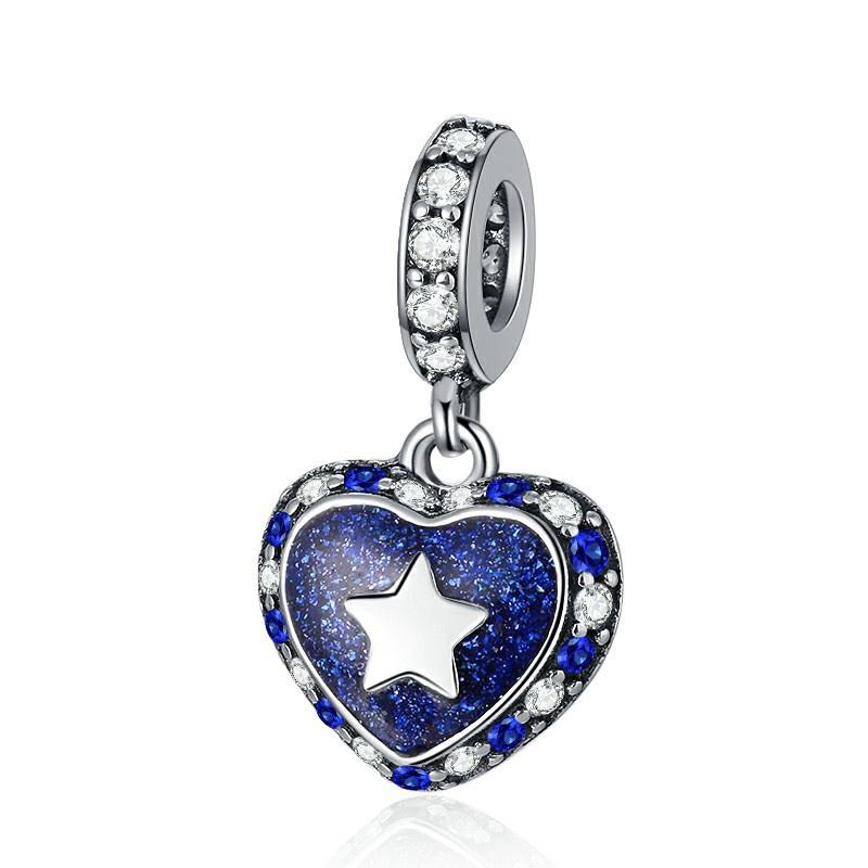 Fine Blue Starry Sky Series Astronaut Star & Crescent Moon Mysterious Alien Sun Fit Original Bracelet Diy Jewelry Gifts
