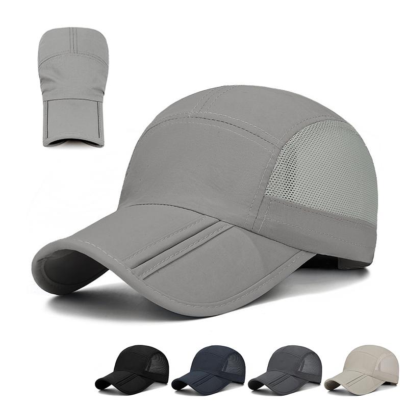 Men Women Folding Quick Dry Cap Running Sports Baseball Cap Outdoor Breathable Camping Hiking Jogging Golf Sun Hat